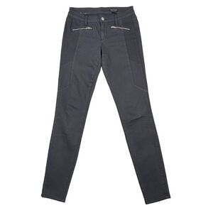 Club Monaco Moto Skinny Jeans Low Rise Stretch Grey Womens 2
